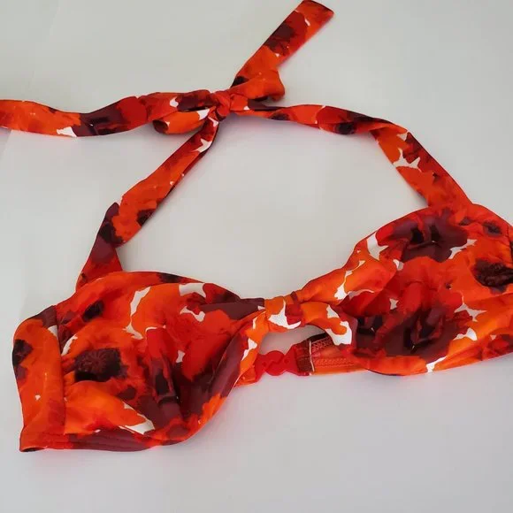 ASOS SWIM Retro Orange Halter Bikini Top - Picture 3 of 5